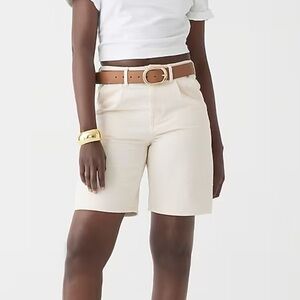J. Crew Mid Length Denim Shorts Size 25 Ecru Women's BY632 Travel Resort